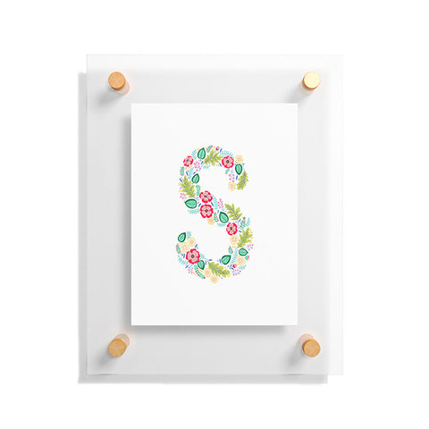 Pimlada Phuapradit Floral Alphabet S Floating Acrylic Print