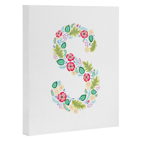 Pimlada Phuapradit Floral Alphabet S Art Canvas