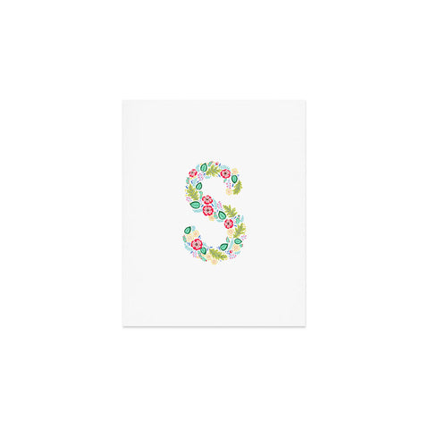 Pimlada Phuapradit Floral Alphabet S Art Print
