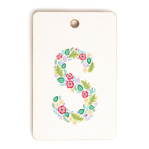 Pimlada Phuapradit Floral Alphabet S Cutting Board Rectangle
