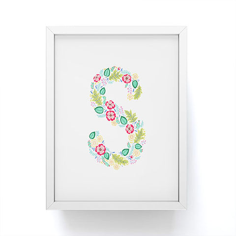 Pimlada Phuapradit Floral Alphabet S Framed Mini Art Print