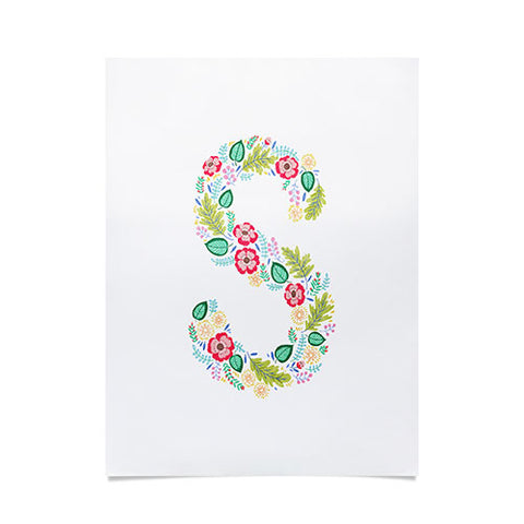 Pimlada Phuapradit Floral Alphabet S Poster