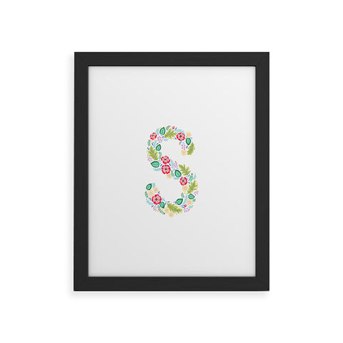 Pimlada Phuapradit Floral Alphabet S Framed Art Print