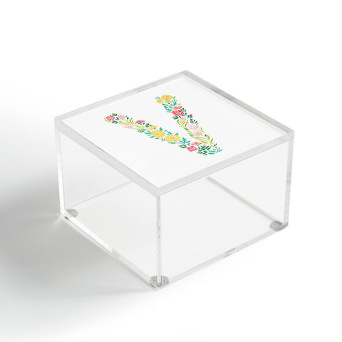 Pimlada Phuapradit Floral Alphabet V Acrylic Box
