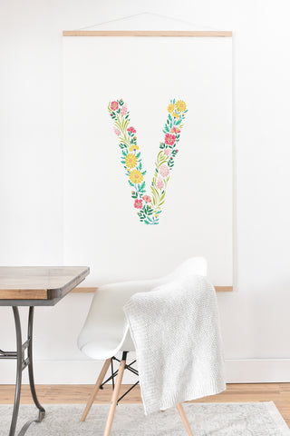 Pimlada Phuapradit Floral Alphabet V Art Print And Hanger