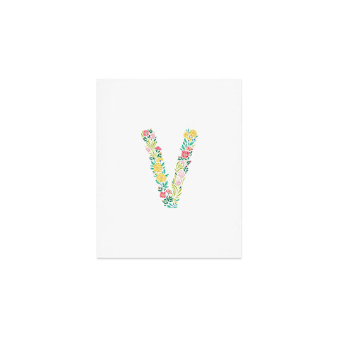 Pimlada Phuapradit Floral Alphabet V Art Print