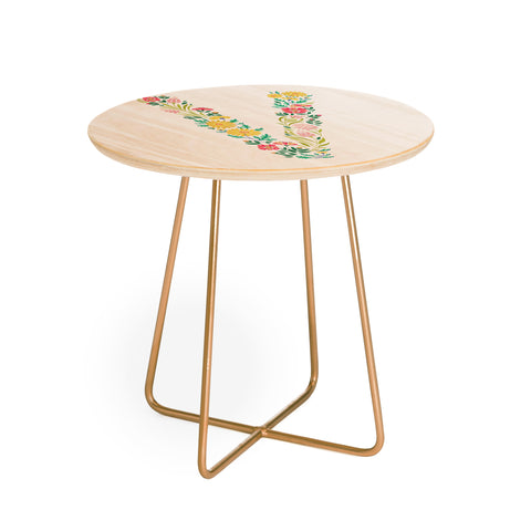 Pimlada Phuapradit Floral Alphabet V Round Side Table