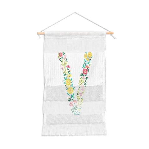 Pimlada Phuapradit Floral Alphabet V Wall Hanging Portrait