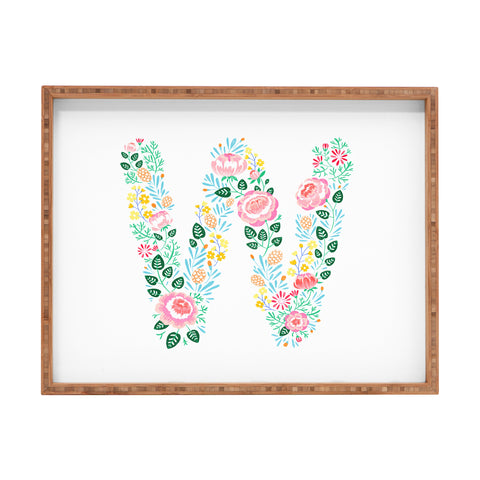 Pimlada Phuapradit Floral Alphabet W Rectangular Tray