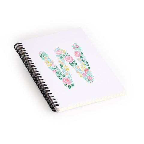 Pimlada Phuapradit Floral Alphabet W Spiral Notebook
