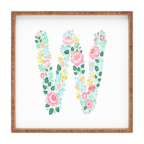 Pimlada Phuapradit Floral Alphabet W Square Tray