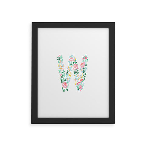 Pimlada Phuapradit Floral Alphabet W Framed Art Print
