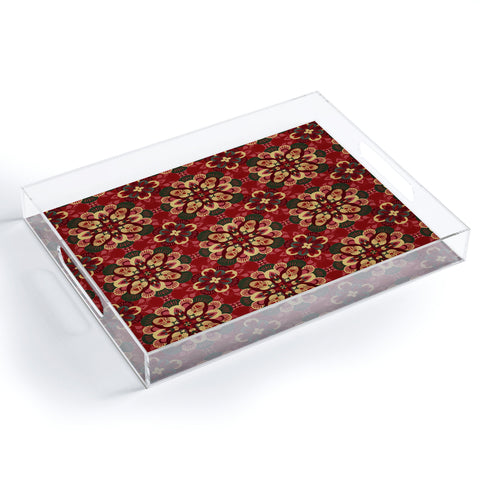 Pimlada Phuapradit Floral baubles in red Acrylic Tray