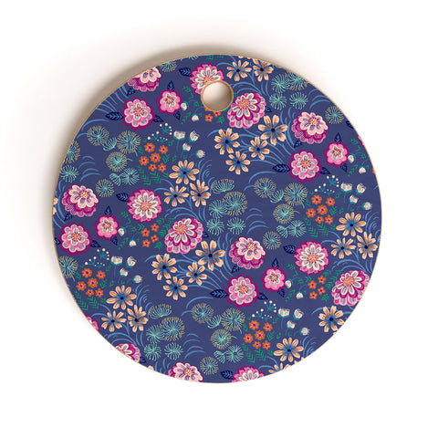 Pimlada Phuapradit Floral Gems Cutting Board Round