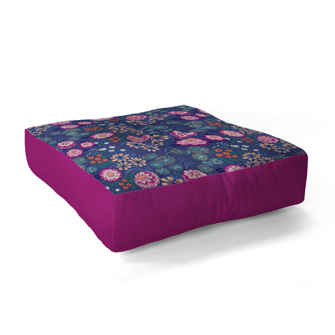 Pimlada Phuapradit Floral Gems Floor Pillow Square