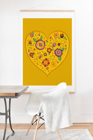 Pimlada Phuapradit Floral heart 2 Art Print And Hanger