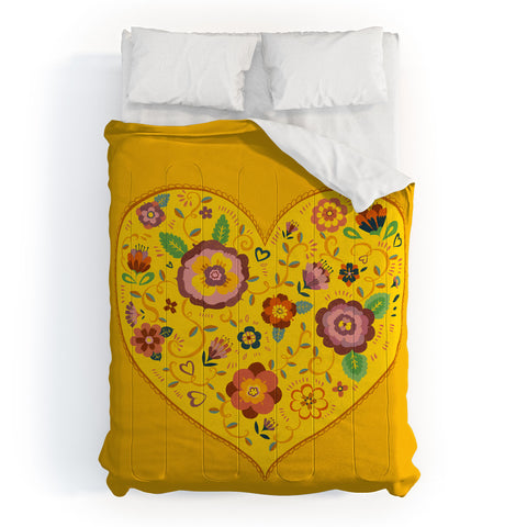 Pimlada Phuapradit Floral heart 2 Comforter