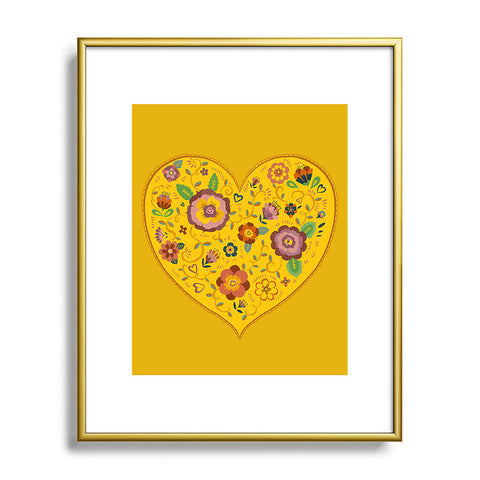 Pimlada Phuapradit Floral heart 2 Metal Framed Art Print
