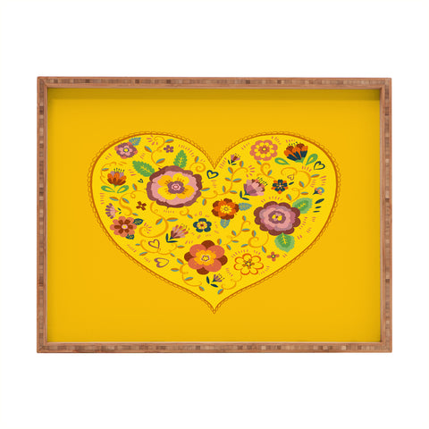 Pimlada Phuapradit Floral heart 2 Rectangular Tray