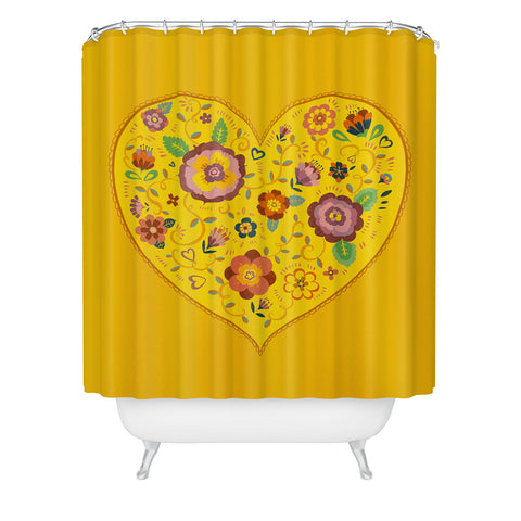 Pimlada Phuapradit Floral heart 2 Shower Curtain