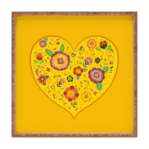 Pimlada Phuapradit Floral heart 2 Square Tray