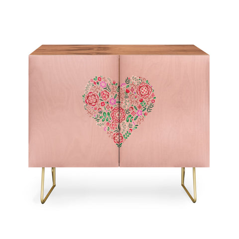 Pimlada Phuapradit Floral Heart Pink Credenza