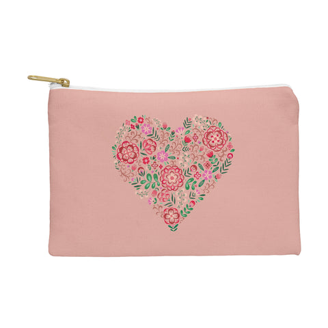Pimlada Phuapradit Floral Heart Pink Pouch
