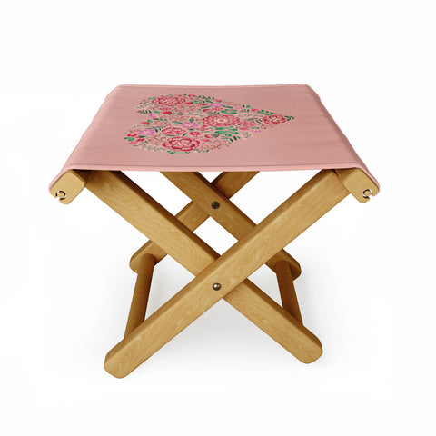 Pimlada Phuapradit Floral Heart Pink Folding Stool