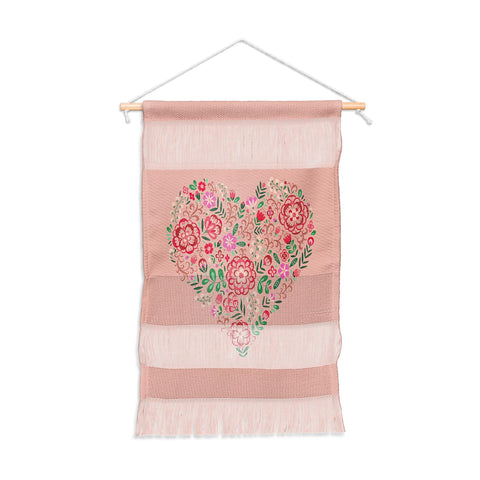 Pimlada Phuapradit Floral Heart Pink Wall Hanging Portrait