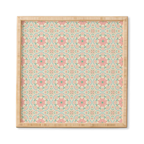 Pimlada Phuapradit Floral Mandala tile Framed Wall Art
