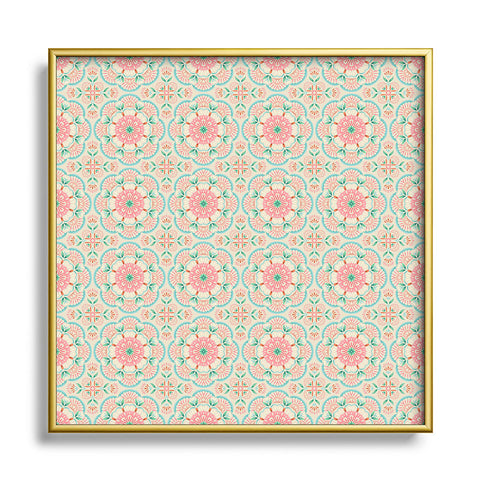 Pimlada Phuapradit Floral Mandala tile Square Metal Framed Art Print