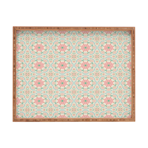 Pimlada Phuapradit Floral Mandala tile Rectangular Tray