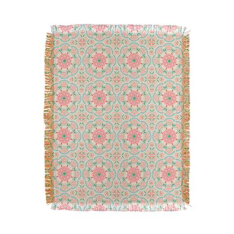 Pimlada Phuapradit Floral Mandala tile Throw Blanket
