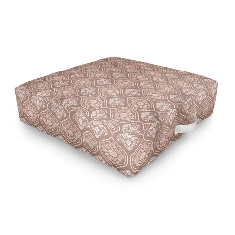 Pimlada Phuapradit Floral Ogee pink taupe Outdoor Floor Cushion
