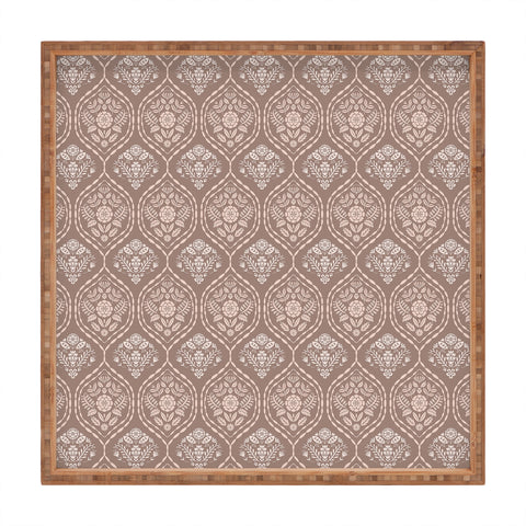 Pimlada Phuapradit Floral Ogee pink taupe Square Tray