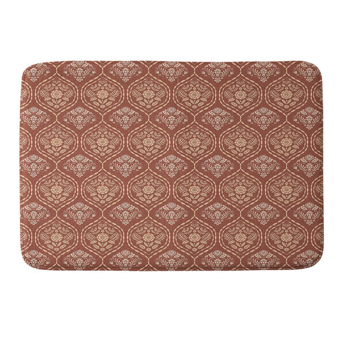 Pimlada Phuapradit Floral Ogee Sienna Memory Foam Bath Mat