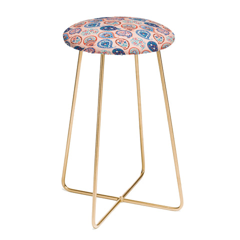 Pimlada Phuapradit Floral Paisley Half Drop Counter Stool