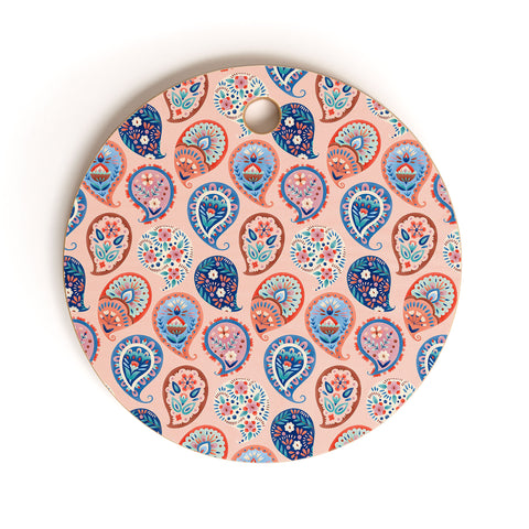 Pimlada Phuapradit Floral Paisley Half Drop Cutting Board Round