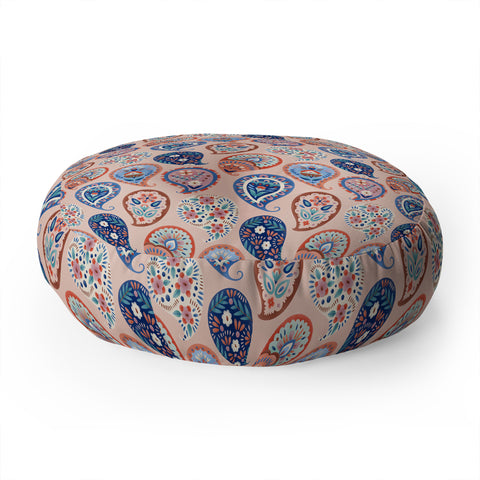Pimlada Phuapradit Floral Paisley Half Drop Floor Pillow Round