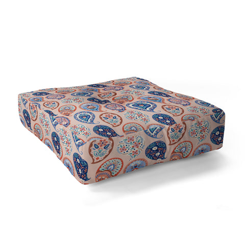 Pimlada Phuapradit Floral Paisley Half Drop Floor Pillow Square