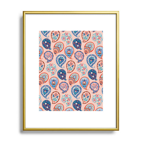 Pimlada Phuapradit Floral Paisley Half Drop Metal Framed Art Print