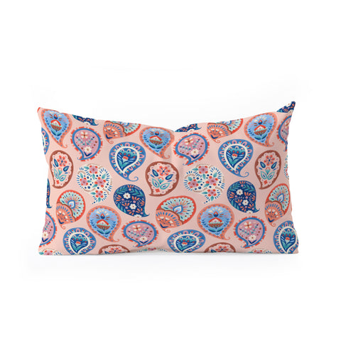 Pimlada Phuapradit Floral Paisley Half Drop Oblong Throw Pillow