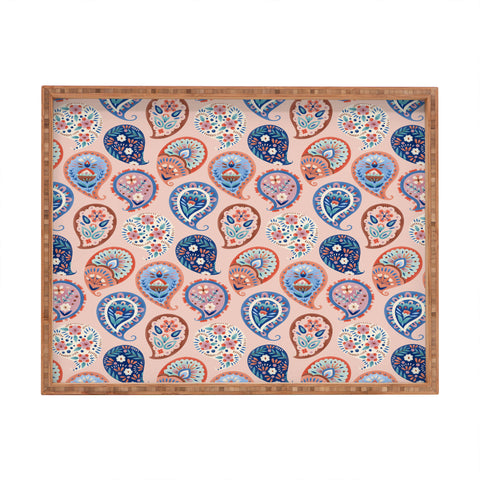 Pimlada Phuapradit Floral Paisley Half Drop Rectangular Tray