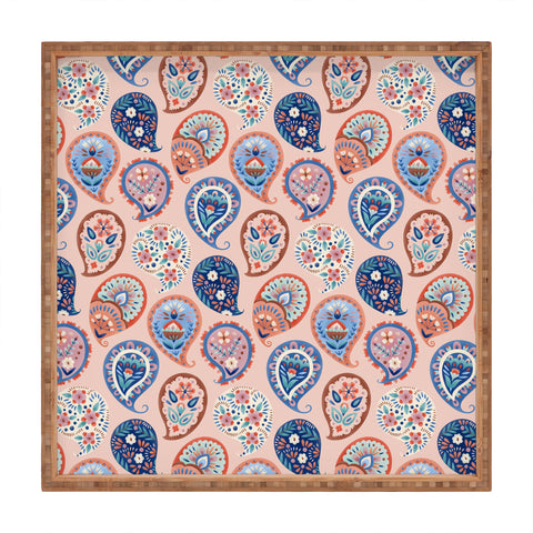 Pimlada Phuapradit Floral Paisley Half Drop Square Tray