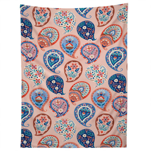 Pimlada Phuapradit Floral Paisley Half Drop Tapestry
