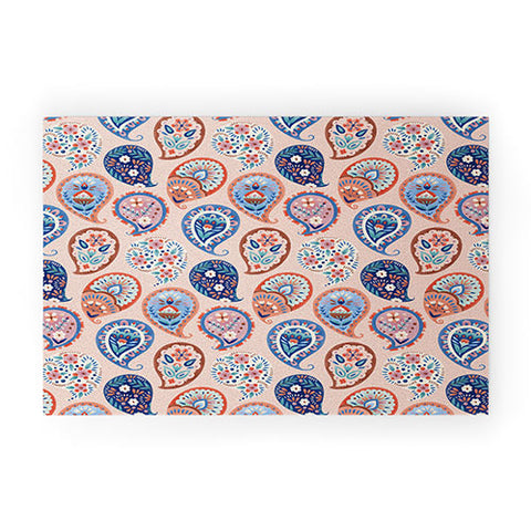 Pimlada Phuapradit Floral Paisley Half Drop Welcome Mat