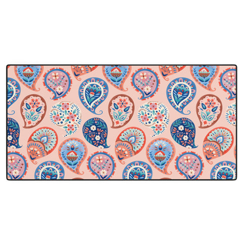 Pimlada Phuapradit Floral Paisley Half Drop Desk Mat