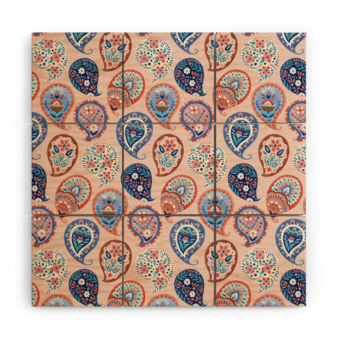 Pimlada Phuapradit Floral Paisley Half Drop Wood Wall Mural