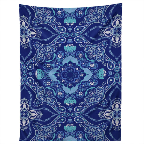 Pimlada Phuapradit Floral Paisley tiles Tapestry