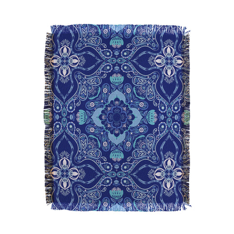 Pimlada Phuapradit Floral Paisley tiles Throw Blanket